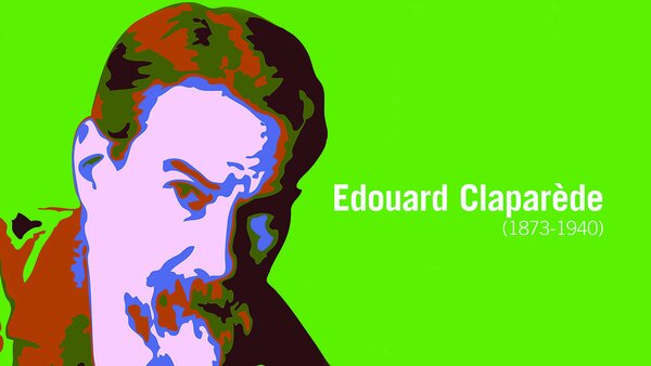 Visuel graphique, portrait d'Edouard Claparède | Crédits : Pierre Klinger, Simon Schoeffler 