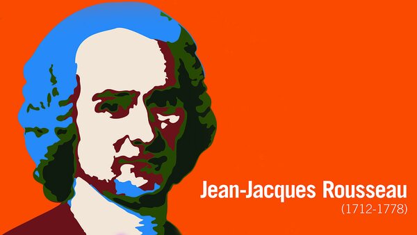 Visuel graphique, portrait de Jean-Jacques Rousseau | Crédits : Pierre Klinger, Simon Schoeffler 