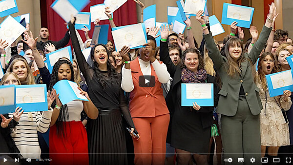 Visuel de la vidéo Youtube de la cérémonie de remise des diplômes de master de l'INSPE, novembre 2024